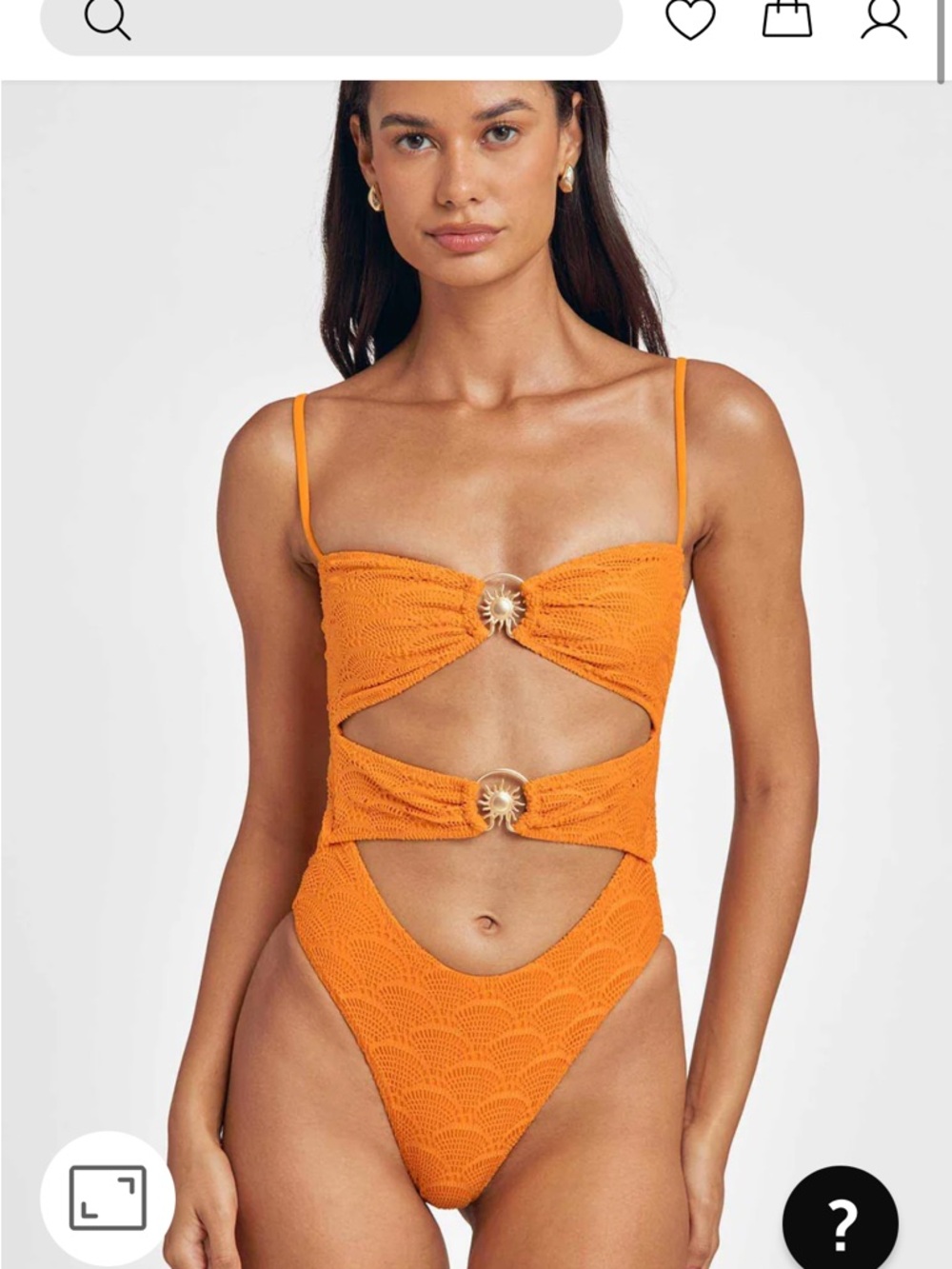 Blackbough Orange Cutout One-Piece Swimsuit